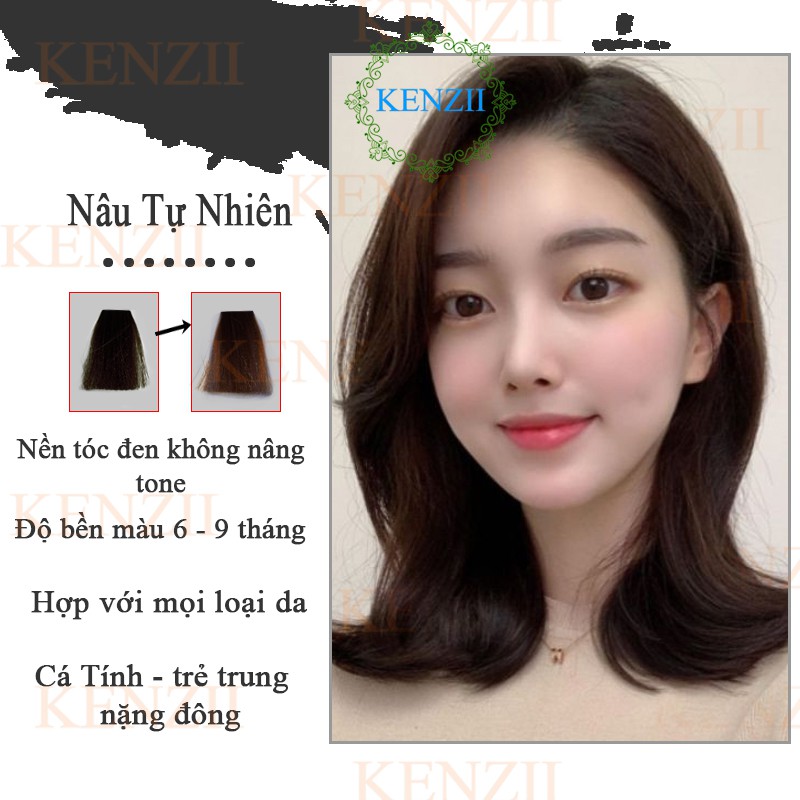 Thuốc Nhuộm Tóc Màu Nâu Tự Nhiên Hàn Quốc Kenzii Lên Từ Nền Đen ( Tặng Trợ Nhuộm ) | BigBuy360 - bigbuy360.vn