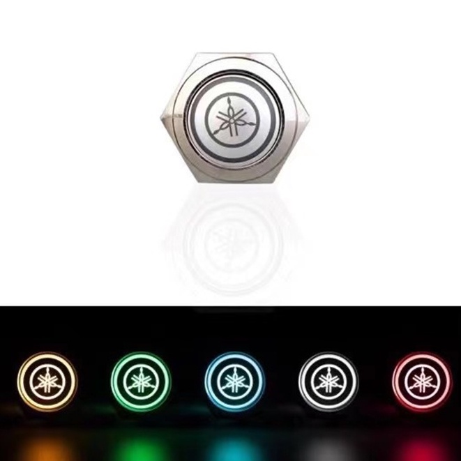 Công Tắc Đèn LED Halo Bằng Kim Loại 16mm 12V Chống Nước Cho Xe Hơi Xe Máy