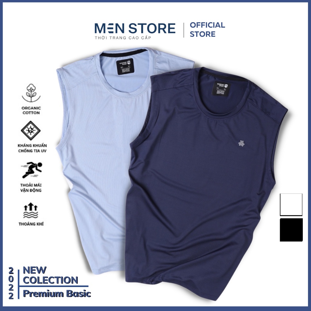 Áo ba lỗ nam form rộng cao cấp MEN thể thao sát nách vải dệt kim giúp vận động tập gym chạy bộ tank top hàng VNXK - BS23