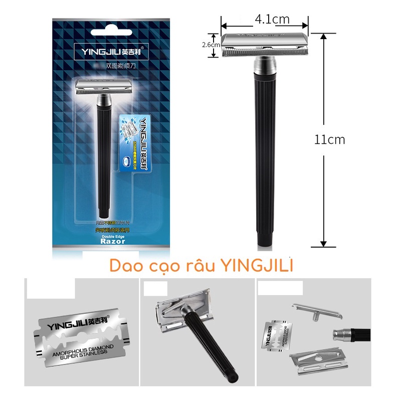 Các Loại Dao Cạo Râu Phong Cách Cổ Điển Gắn Lưỡi Lam Thép Không Gỉ