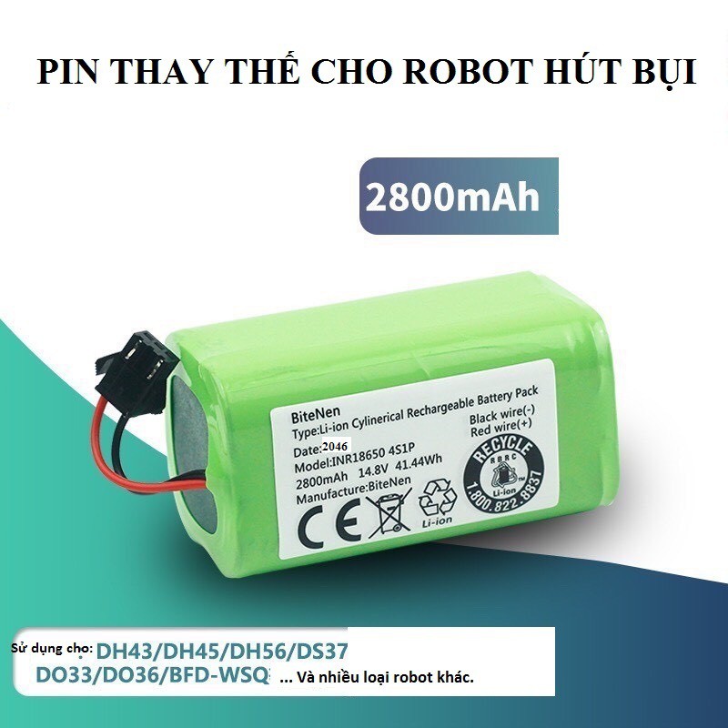 Pin robot hút bụi lau nhà Ecovacs Deebot DN620/DH43/DH35/DS35/DS37