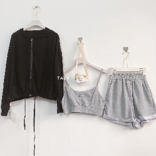 Set Thể Thao 2 món - Xám/ Áo Khoác thể thao