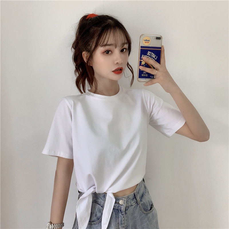 Áo Croptop Ngắn Tay Trơn Màu Xinh Xắn Dành Cho Nữ 2021 | BigBuy360 - bigbuy360.vn