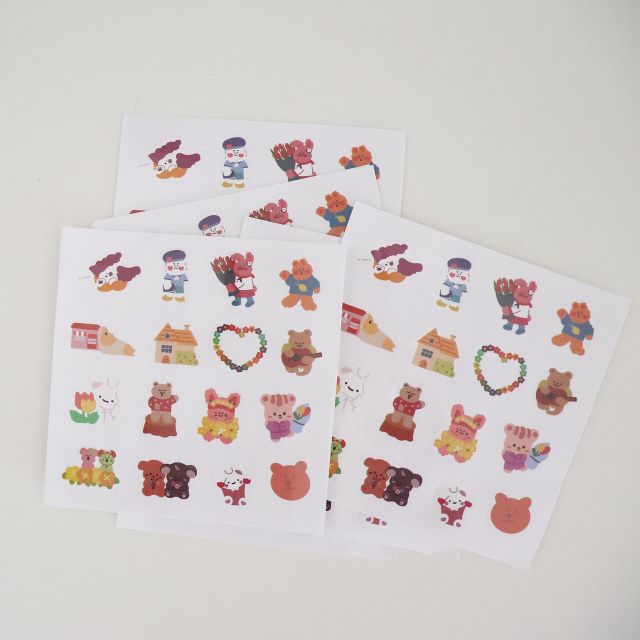 PVC Bear Stickers Korean Style Handmade Decoration Stickers