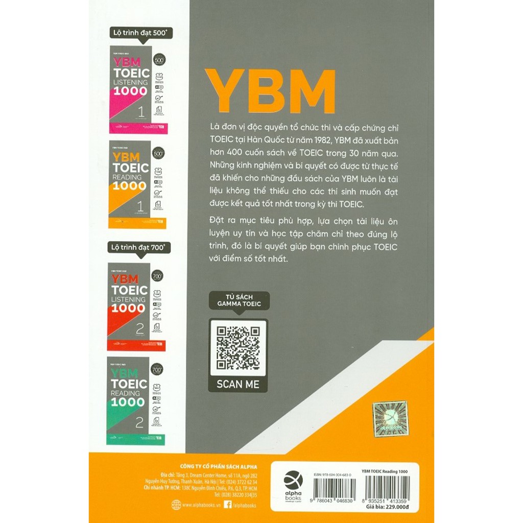 Sách - YBM Actual Toeic Reading 1000 - 1