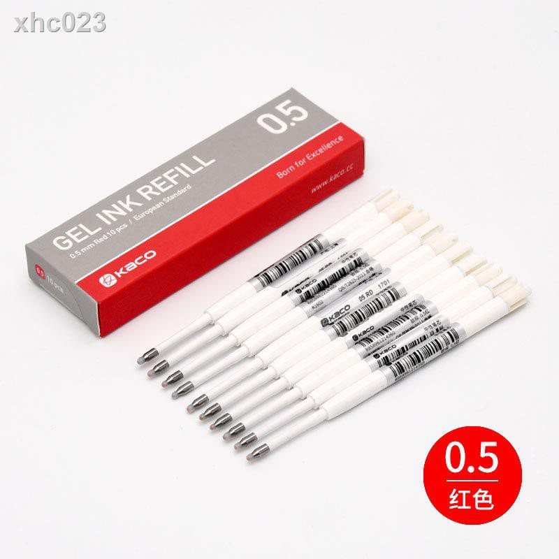 Set 10 Ruột Bút Gel Kaco Tiêu Chuẩn Châu Âu 4 Ngăn G2 Thay Thế Bằng Kim Loại Kích Thước Lớn 0 5Mm