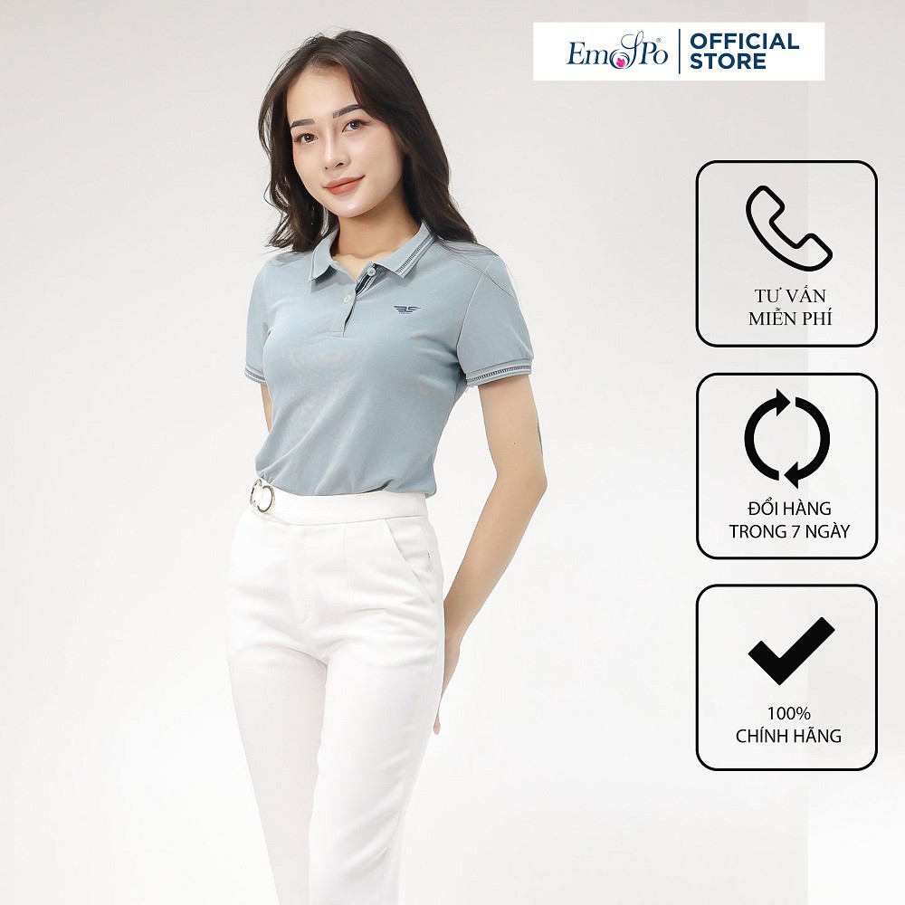 Áo 𝗣𝗼𝗹𝗼 nữ cổ bẻ phối UCO vải cotton cá sấu cao cấp, dáng đẹp, thêu họa tiết màu đỏ, xanh 𝟬𝟰𝟵𝟲- 𝗘𝗠𝗦𝗣𝗢 | WebRaoVat - webraovat.net.vn