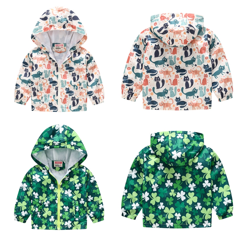 Áo Khoác Có Nón In Họa Tiết Hoạt Hình Độc Đáo Cho Bé