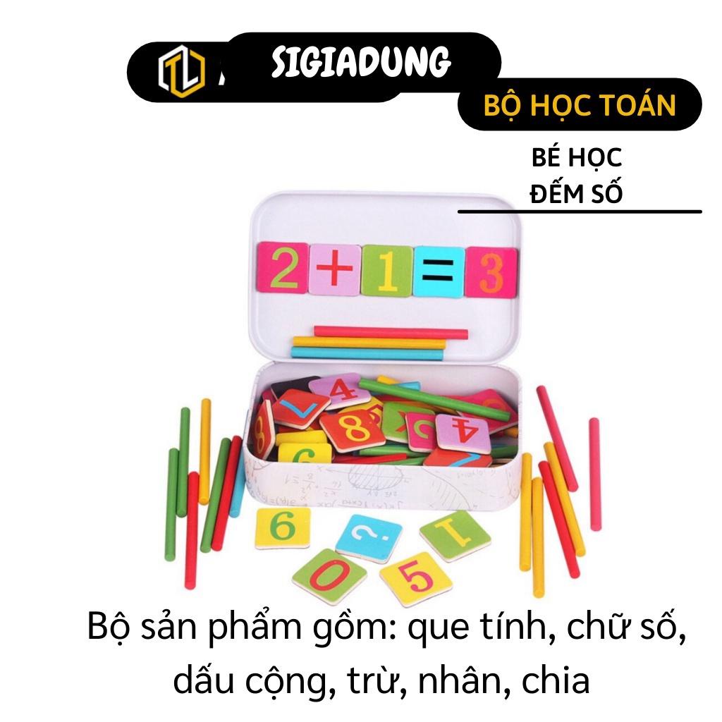 [SGD] Bộ Học Tính Toán - Bộ Que Tính Gỗ Và Thẻ Ghép Số Học Phép Tính Tư Duy Cho Bé 5547