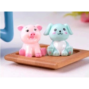 Phụ Kiện Tiểu Cảnh - Thú Ngồi Dễ Thương Trang Trí Terrarium, Sen Đá, Xương Rồng, Charm Slime