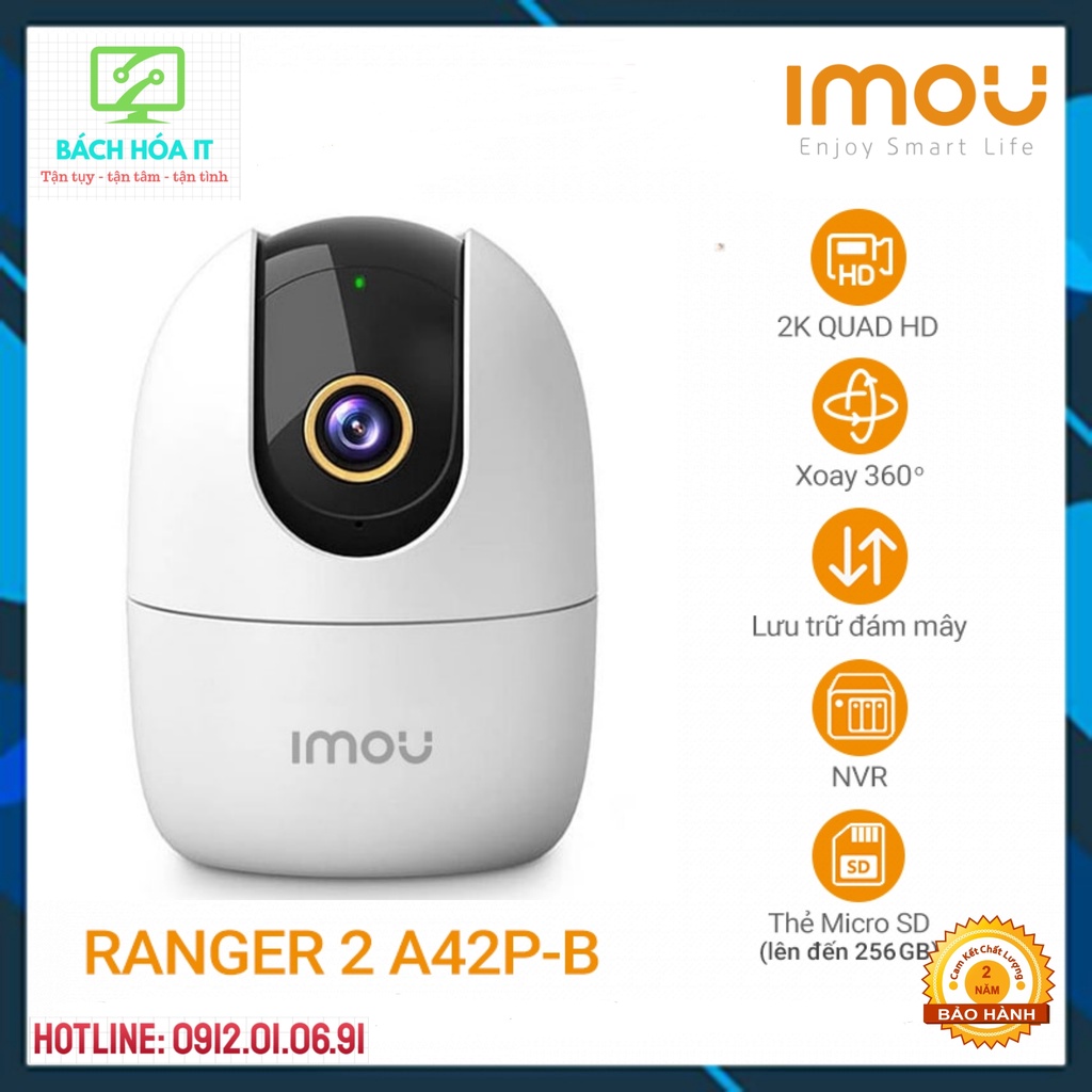 Camera IP WIFI XOAY 360 2M 4M IMOU Ranger2 A42 A42P - A22EP Trong Nhà Còi Hú Báo Động, chính hãng, bảo hành 24 tháng | BigBuy360 - bigbuy360.vn