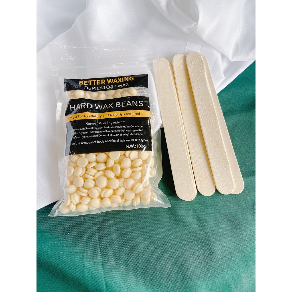 Sáp Wax Lông Nóng Hàn Quốc - Bám lông tốt - Túi 100gr (tặng que)