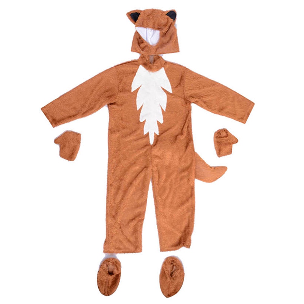 Bộ Đồ Ngủ Liền Cosplay Cáo Có Đuôi Và Mặt Nạ Hóa Trang Halloween Cho Bé