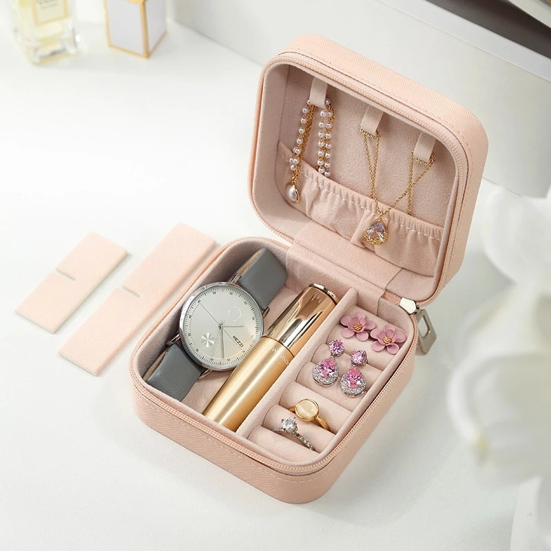 Hộp Đựng Trang Sức Bằng Da PU Màu Kẹo Nhỏ Gọn Tiện DụngHộp Đựng Trang Sức Khi Đi Du Lịch