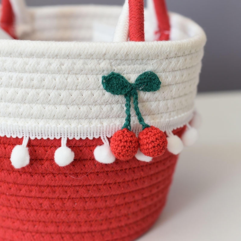 Túi Xách Đan Lát Hình Quả Cherry Dễ Thương Cho Nữ