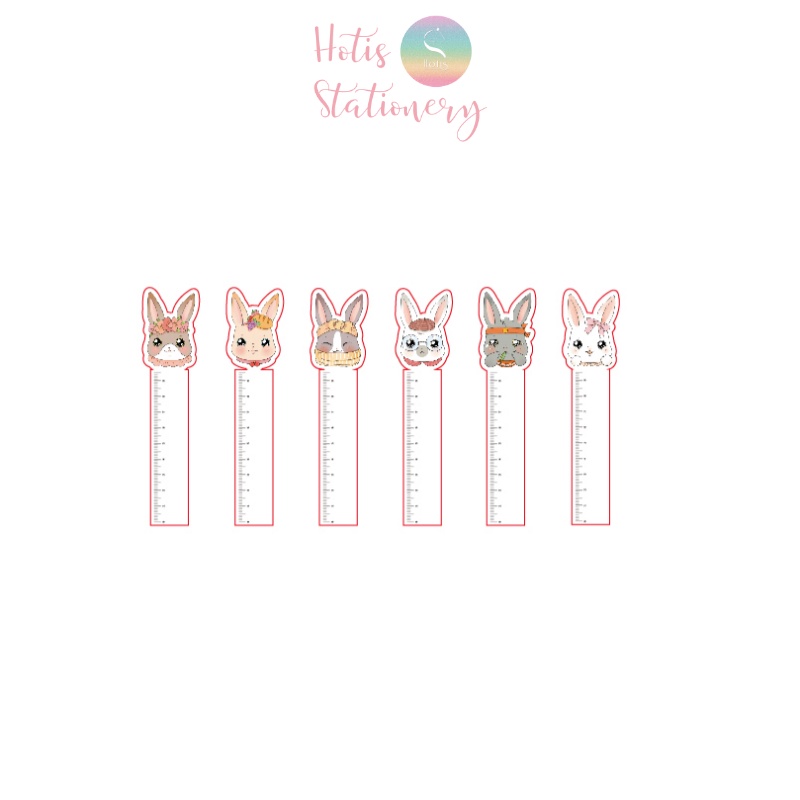 [HOTIS] Bookmark thước kẻ đánh dấu sách hình thỏ kawaii - Hộp 30 thẻ, có tách set lẻ