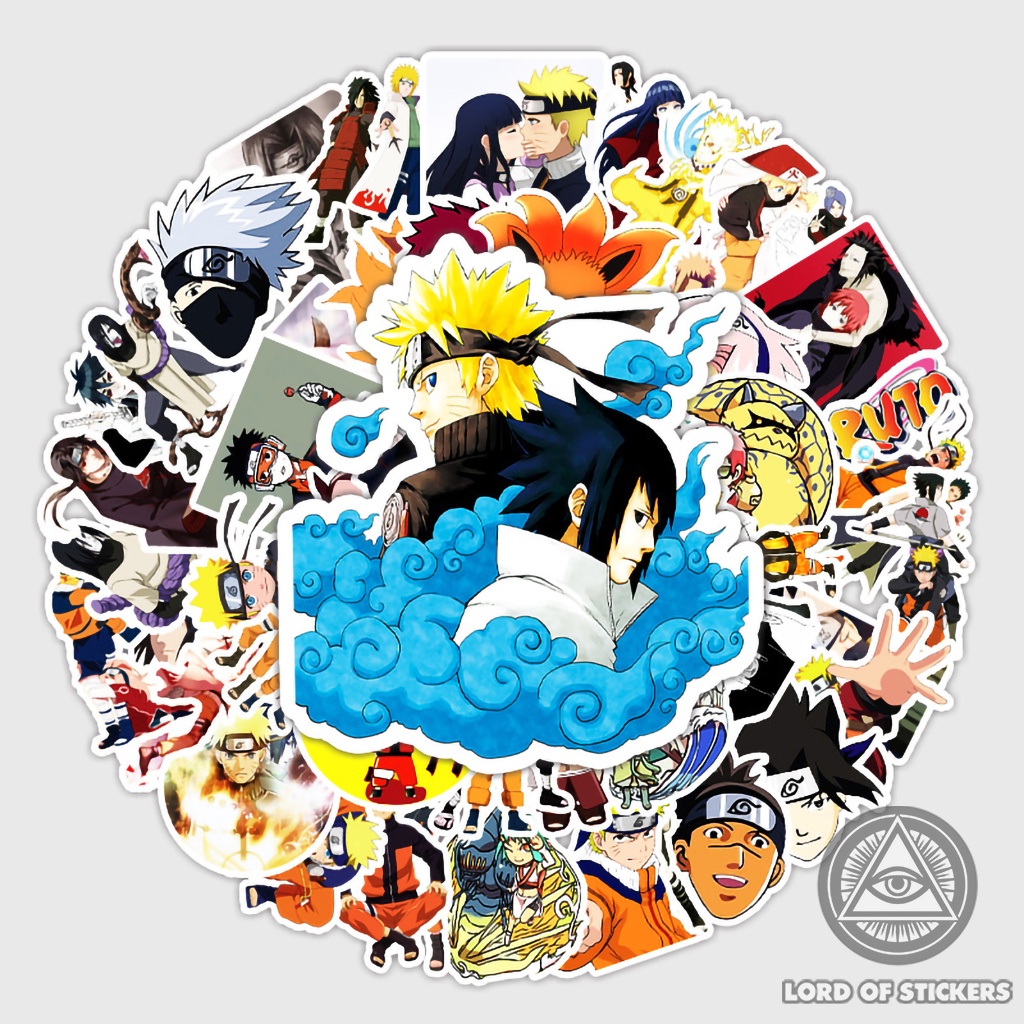 Set 62 Sticker Naruto, Hình Dán Anime Manga Sasuke Sakura Itachi Trang Trí Mũ Bảo Hiểm, Ván Trượt, Laptop, Vali, Sổ