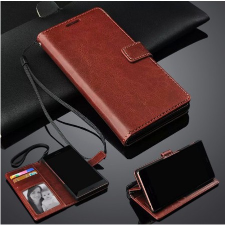 Leather Flip Cover Wallet Samsung Galaxy J5 2015 / J500 Case Dompet Kulit HP Dengan Photo Slot