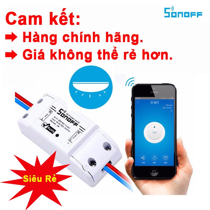 Công tắc wifi - Công tắc điều khiển từ xa qua mạng wifi cho Nhà thông minh [Smart home] - Sonoff Basic