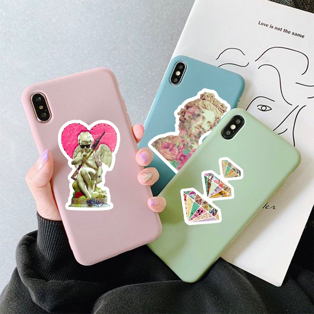 Bộ 50/25/10 Miếng Dán Ốp Điện Thoại Chống Thấm Nước Họa Tiết Graffiti Nghệ Thuật Retro