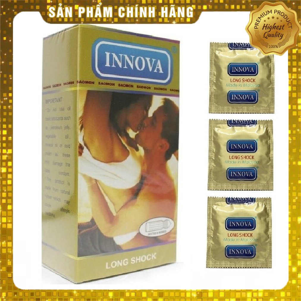 Bao Cao Su Chống Xuất Tinh Sớm Gân Gai INNOVA Vàng - 12 chiếc