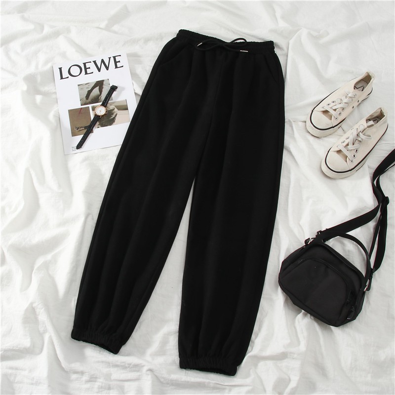 Quần Jogger Nam Nữ Ống Rộng Có Bo SIMPLE Ulzzang - Quần Ống Rộng Hai Màu Basic (ẢNH THẬT) QD12