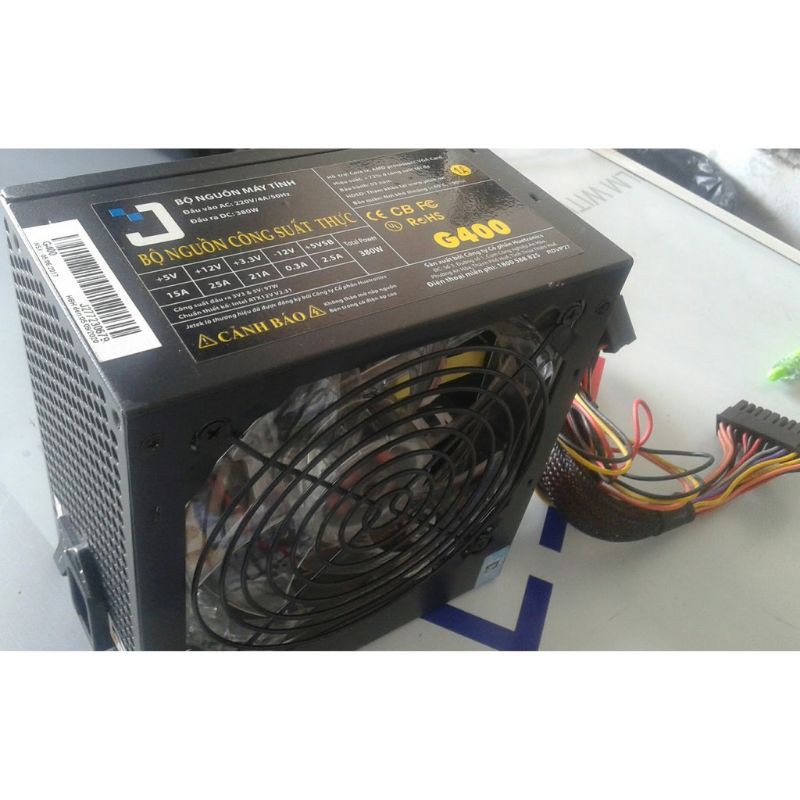 NGUỒN MÁY TÍNH PSU JETEK G400 CÔNG SUẤT THỰC CŨ ĐẸP