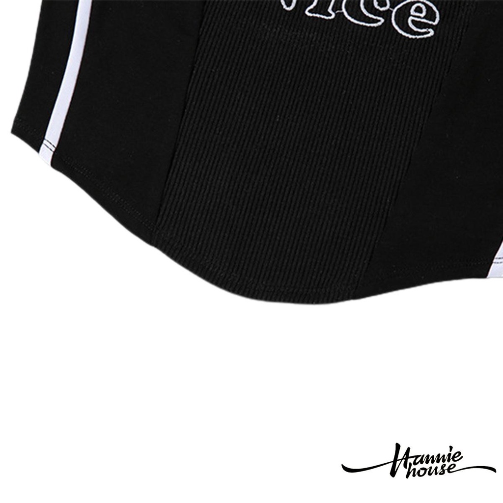 Áo hai dây cộc tay dáng ngắn in họa tiết chữ thời trang quyến rũ dành cho nữ