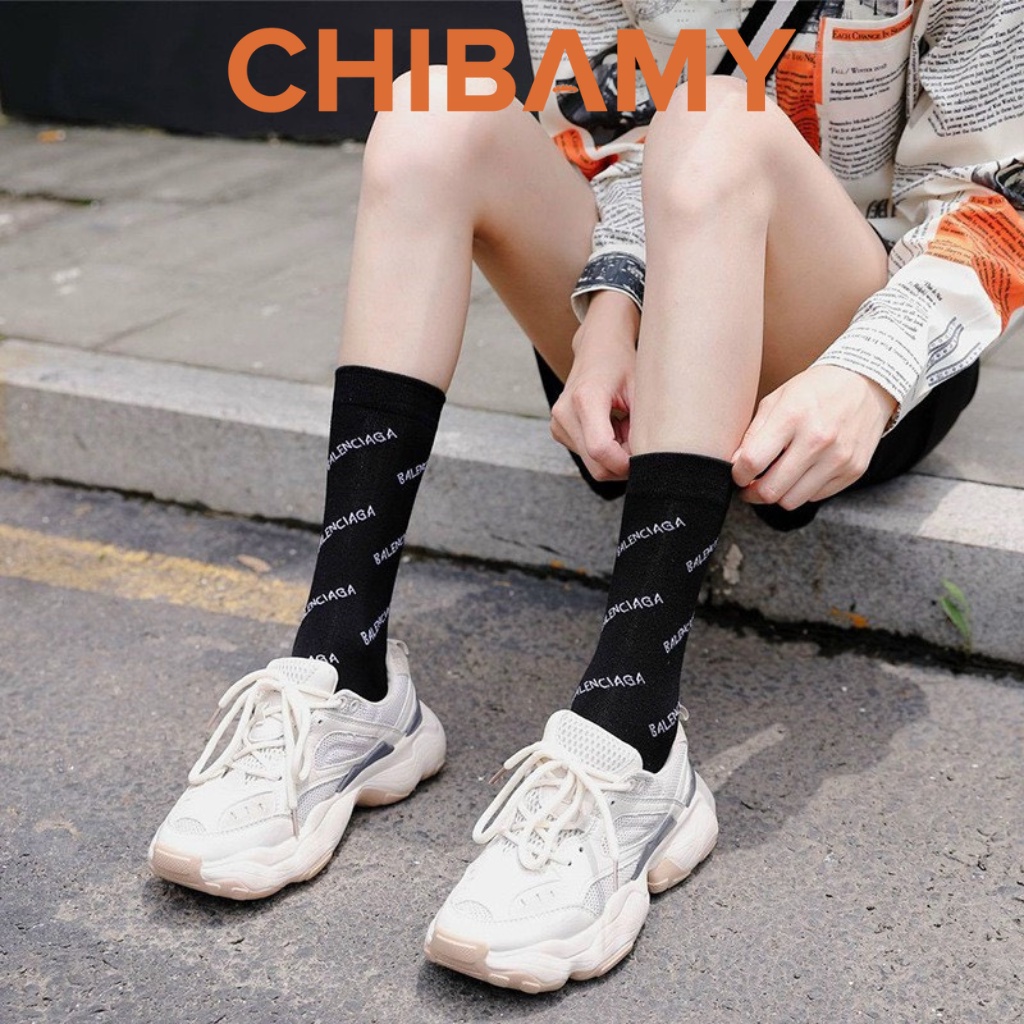Tất vớ thể thao nam nữ cổ cao BALENC đen, trắng chất dày dặn, mịn đẹp