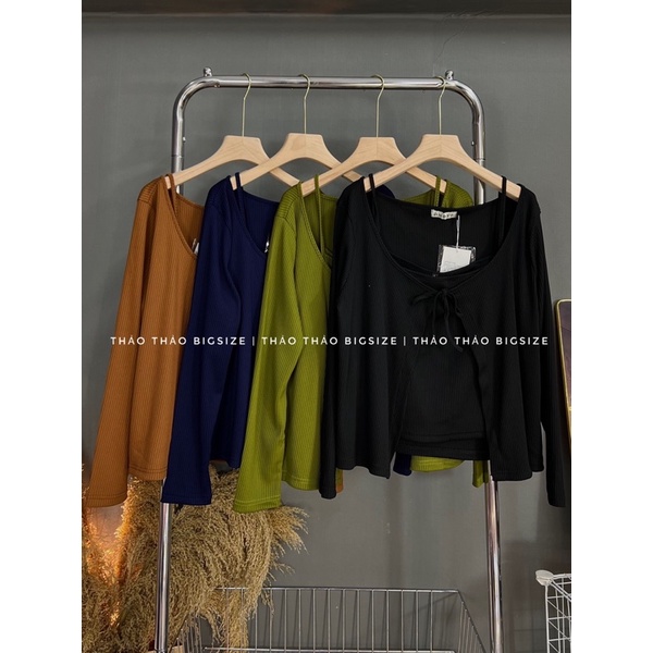 Set áo cadigan gân 2 món bigsize - MÚP BIGSIZE 60-100KG