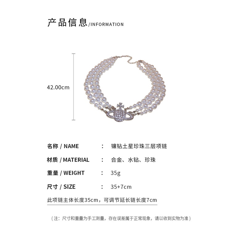 DREJEW Vòng cổ nhiều lớp đính kim cương ngọc trai phong cách Hàn Quốc Nhật Bản thời trang sang trọng cao cấp