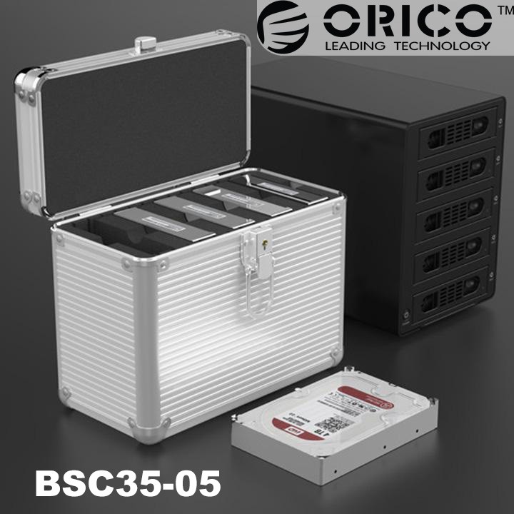 Hộp nhôm bảo vệ 5 ổ cứng Orico BSC 35-05 BX58