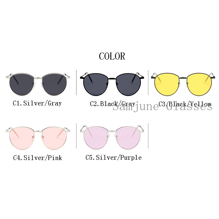 Kính mát gọng tròn kim loại phong cách cổ điển năng động dành cho cả nam và nữ Samjune