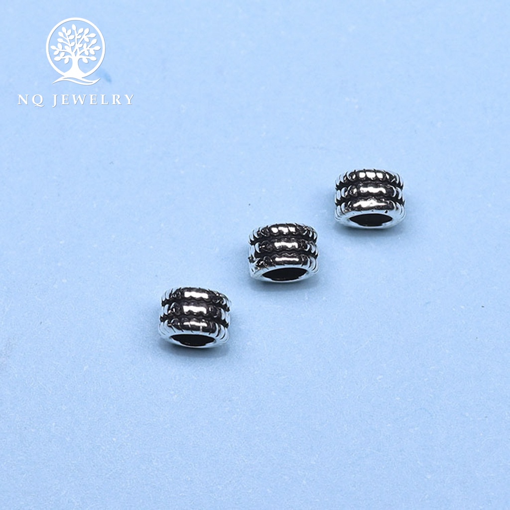 Charm bạc chặn hạt hình bánh xe - NQ Jewelry