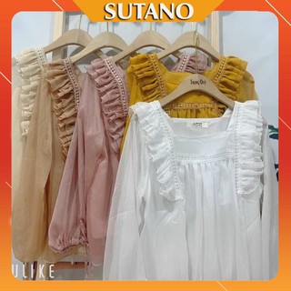 Áo bánh bèo pha ren- cao cấp A257