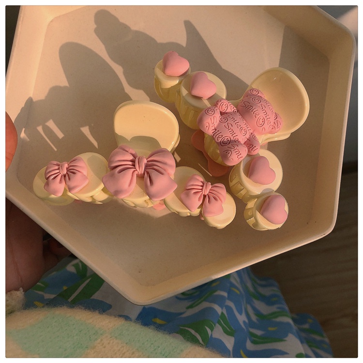 Kẹp Tóc Hình Nơ/Gấu Màu Hồng Dễ Thương Thời Trang 2022 Cho Nữ