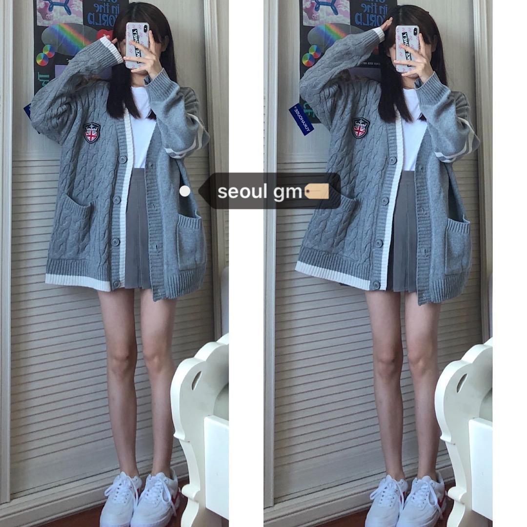  Áo Khoác Cardigan Dệt Kim Cổ Chữ V Dáng Rộng Phong Cách Retro Anh Quốc Có Size Lớn M~4XL | BigBuy360 - bigbuy360.vn