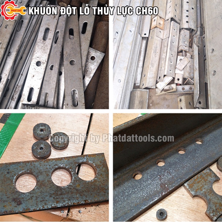 Khuôn đột lỗ tròn thủy lực CH60-HHM60-Khuôn đột lỗ thủy lực-Gồm 1 chày 1 cối
