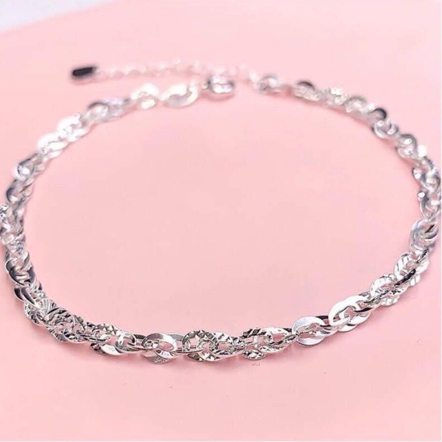 Lắc tay nữ, bạc cao cấp, hàng dày dặn kiểu dáng phay bóng mã 147