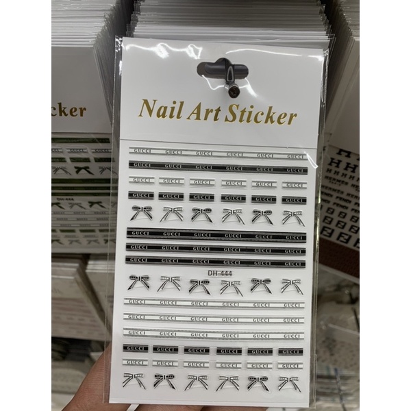 Stickker dán móng hình thương hiệu thời trang,đề can dán móng tay