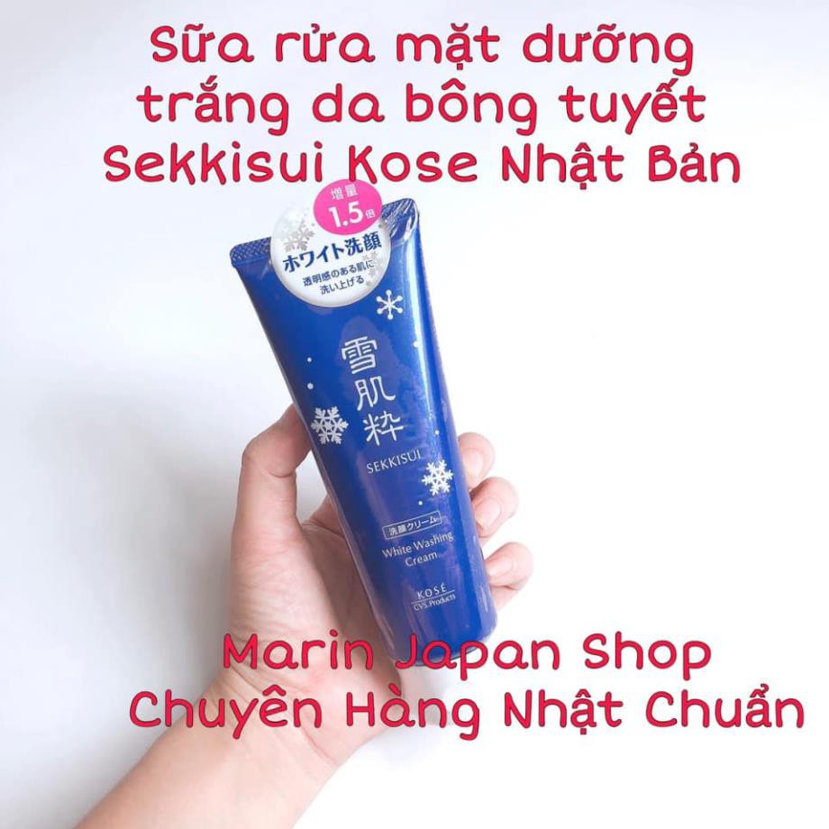 (Hàng chuẩn,Có bill) Sữa rửa mặt trắng da Kose Sekkisui White Washing Cream 80g của Nhật Bản