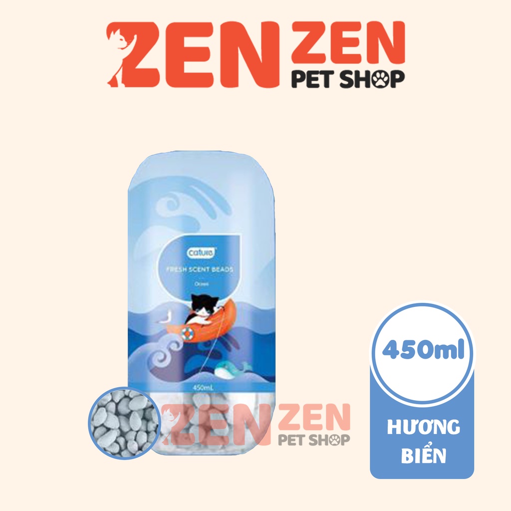 Viên thơm khử mùi CATURE / hạt khử mùi cát vệ sinh mèo 450ml