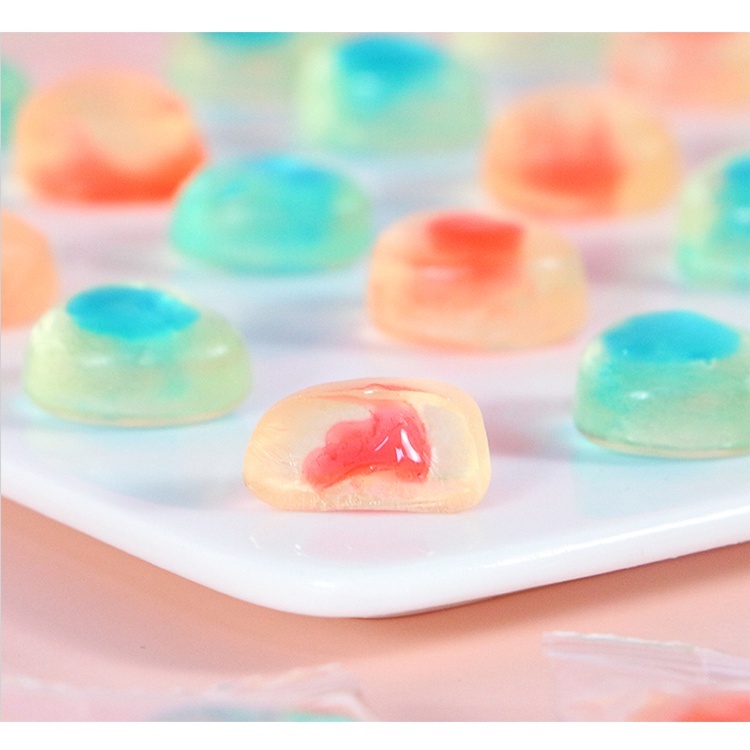 500g Kẹo dẻo thạch nhân mứt trái cây hình trái tim/ hình tròn siêu cute