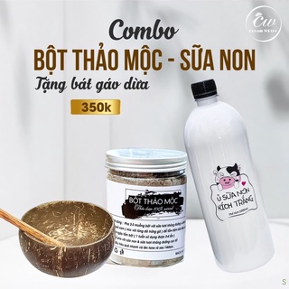 COMBO BỘT THẢO MỘC VÀ SỮA NON KÍCH TRẮNG 1000ml