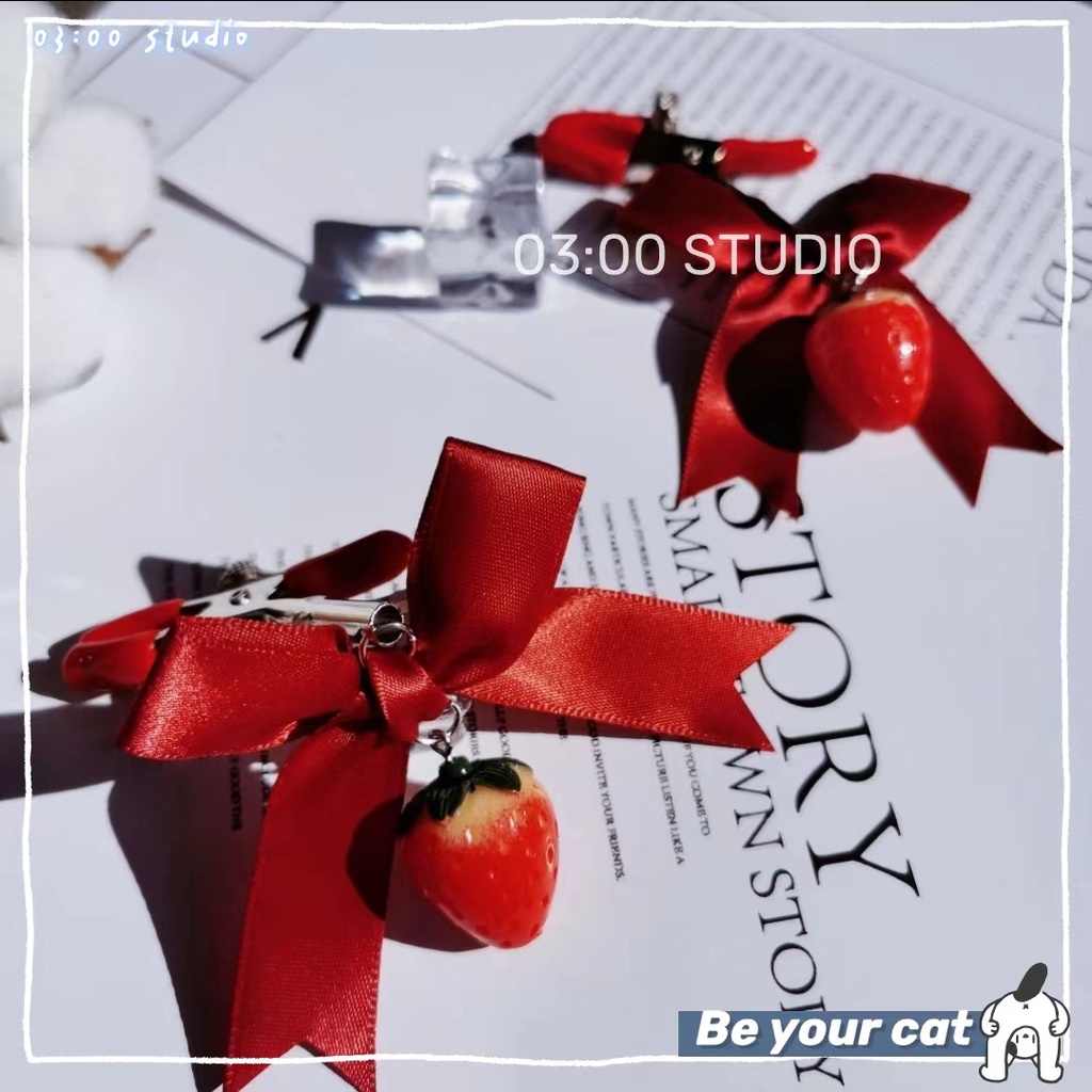 （Giao hàng bảo mật）🍓Be your strawberry🍓--Phụ Kiện Tóc Kẹp Tóc Dâu Tây--Rujia