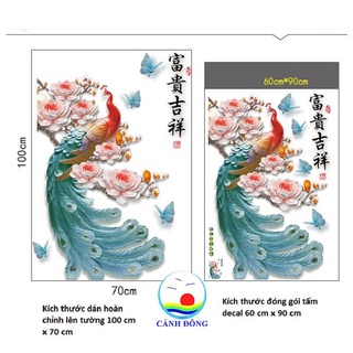 DECAL DÁN TƯỜNG TRANH CÔNG PHONG THỦY 2