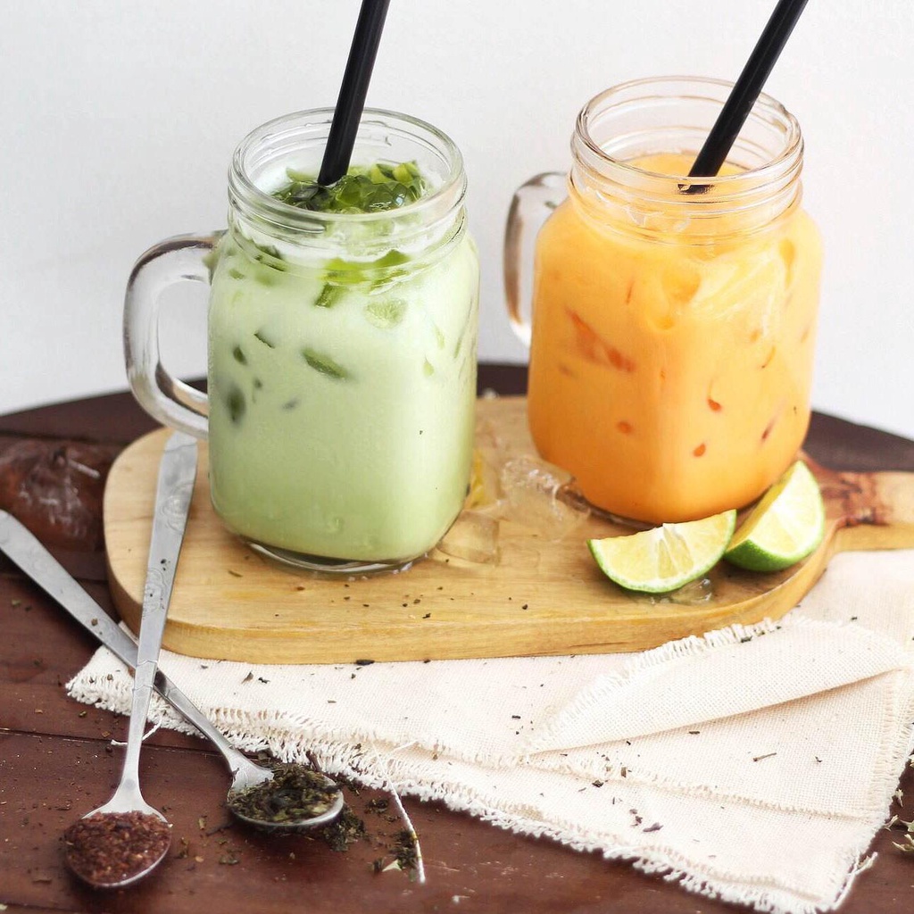 Combo Trà Thái Xanh 200g Thái Lan Và Bột Kem Béo 1Kg Tạo Hương Vị Thơm Ngon, Đậm Đà Và Béo Ngậy Siêu Ngon