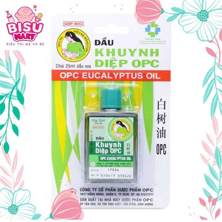 Dầu Khuynh Diệp OPC Chai 25ml, Nước Dầu Màu Xanh