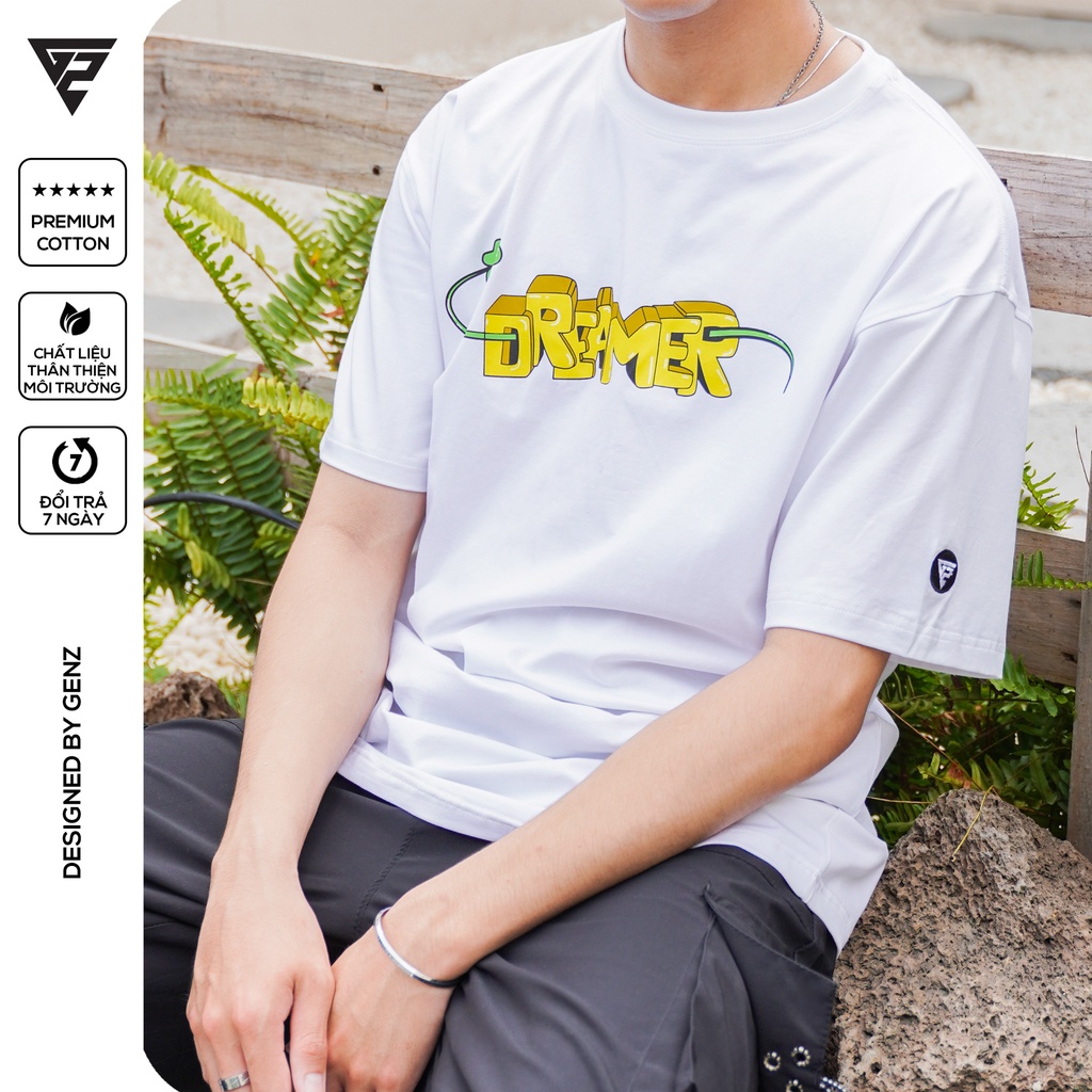 Áo thun tay lỡ GENZ phông Unisex nam nữ Cotton oversize form rộng Dreamer