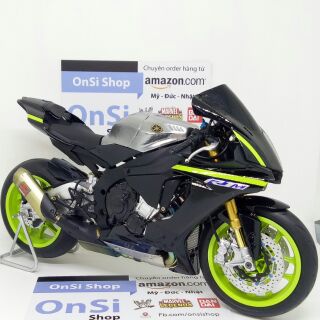 [ ĐÃ SƠN RÁP ] YAMAHA R1M ĐEN XANH NEON 1/12 TAMIYA MÔ HÌNH XE MOTO ĐỘ